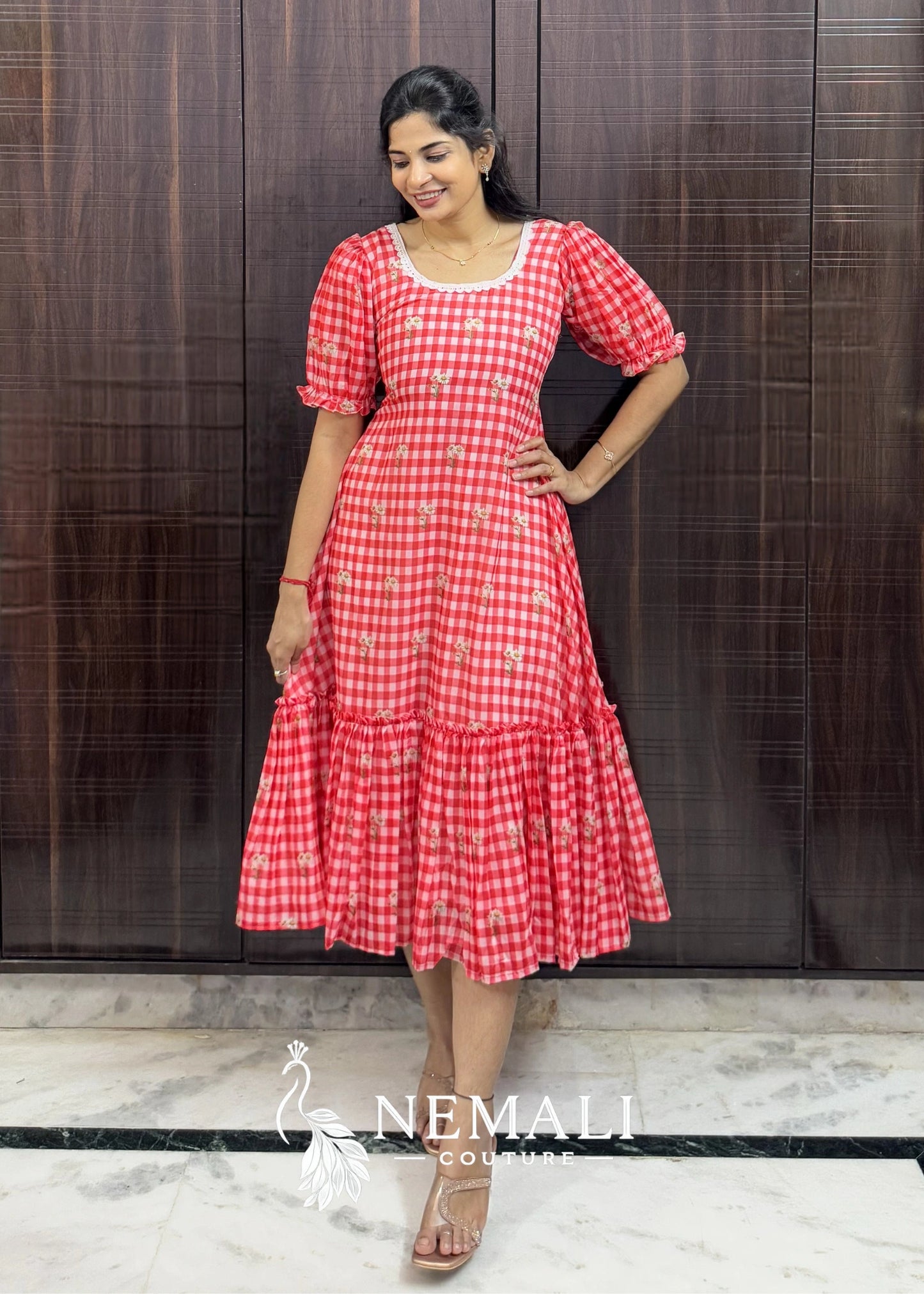 Round Neck Mul Chanderi Frock