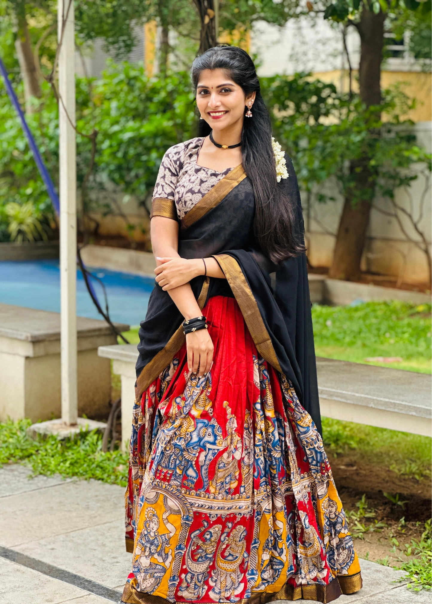 Kalamkari Silk Lehenga