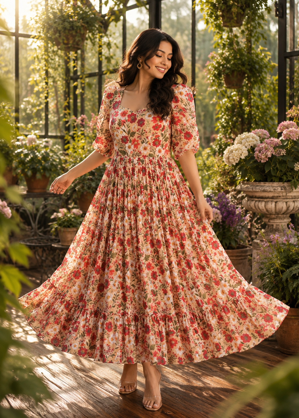Calf Length Georgette Frock