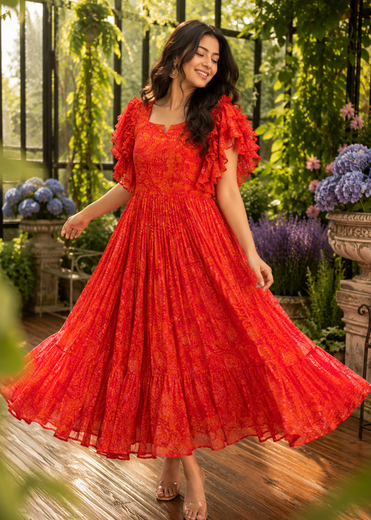 Pure Chiffon Fabric Frock