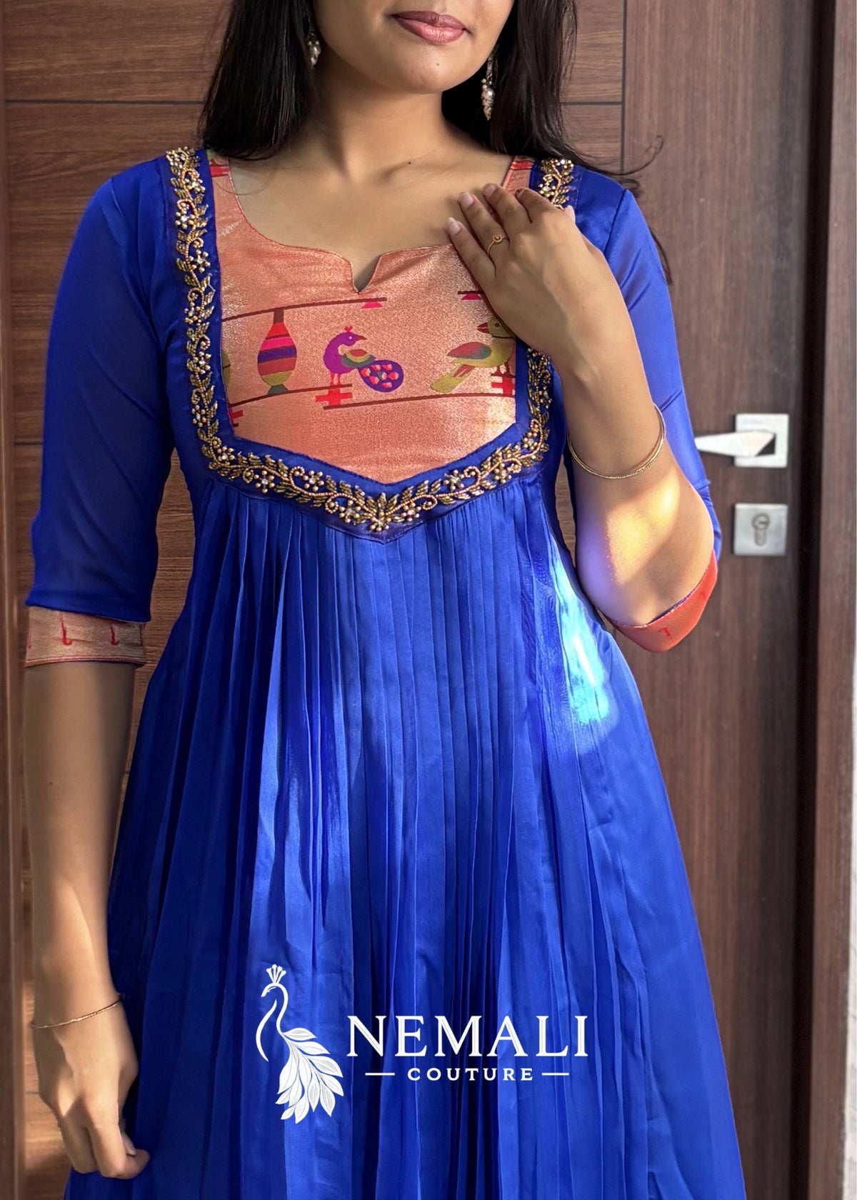 Viral Paithani Silk Tunic Long Frock – Festive Ethnic Dress