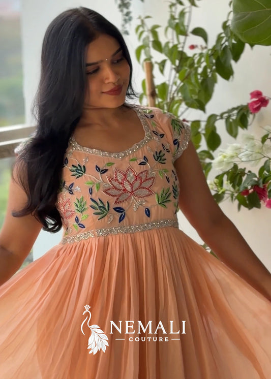 Georgette with hand work Frock