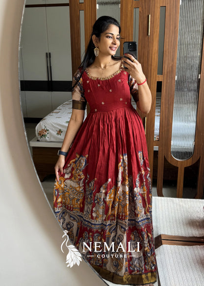 Kalamkari silk made with excellent Hand Work