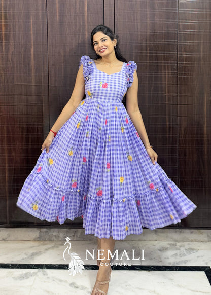 Beautifully Crafted Mul Chanderi Frock