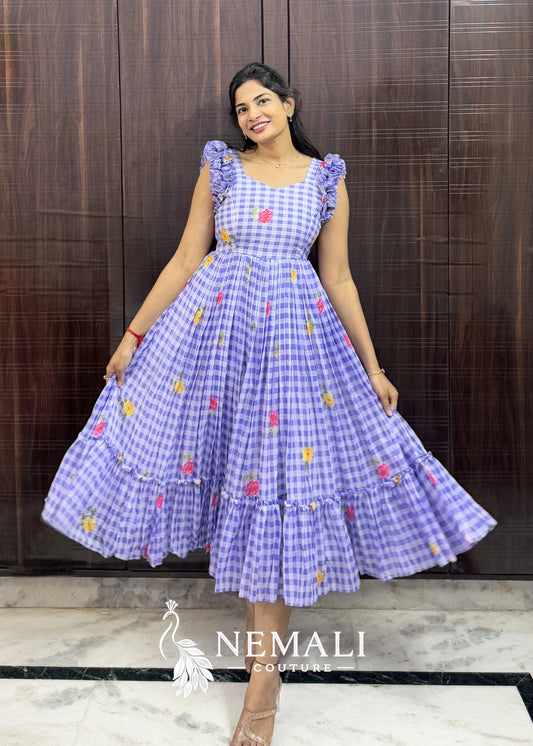 Beautifully Crafted Mul Chanderi Frock