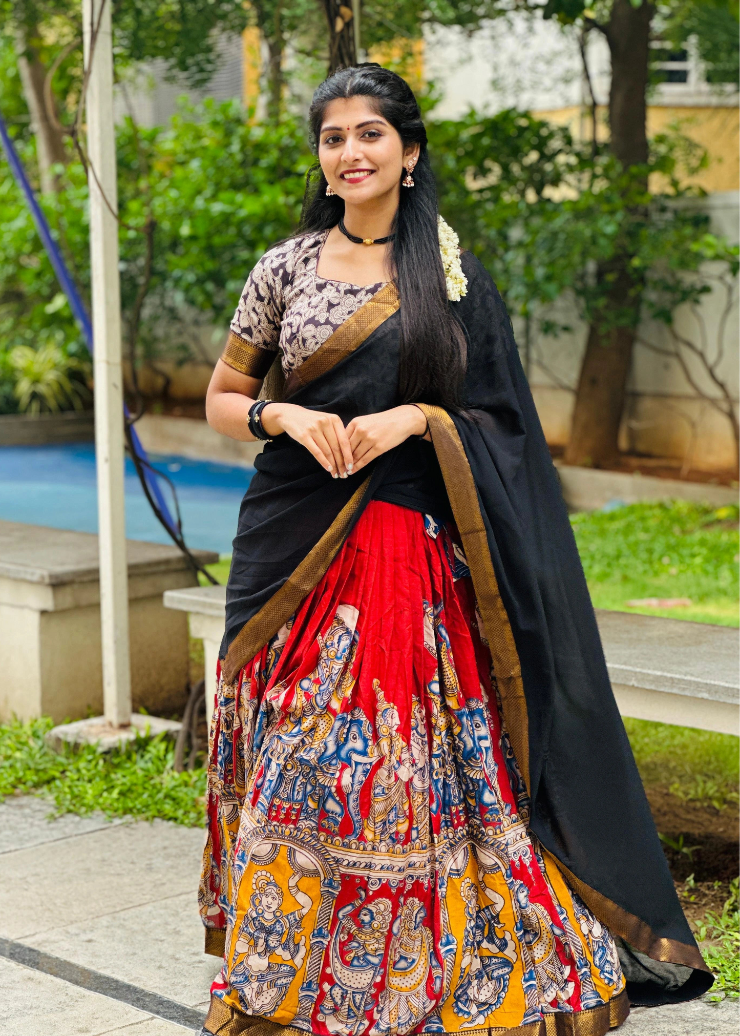 Kalamkari Silk Lehenga