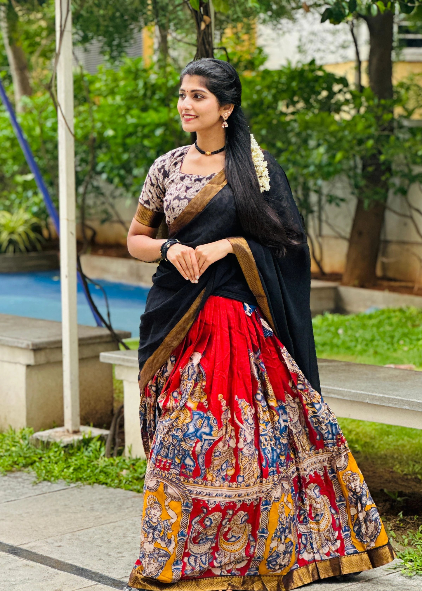 Kalamkari Silk Lehenga