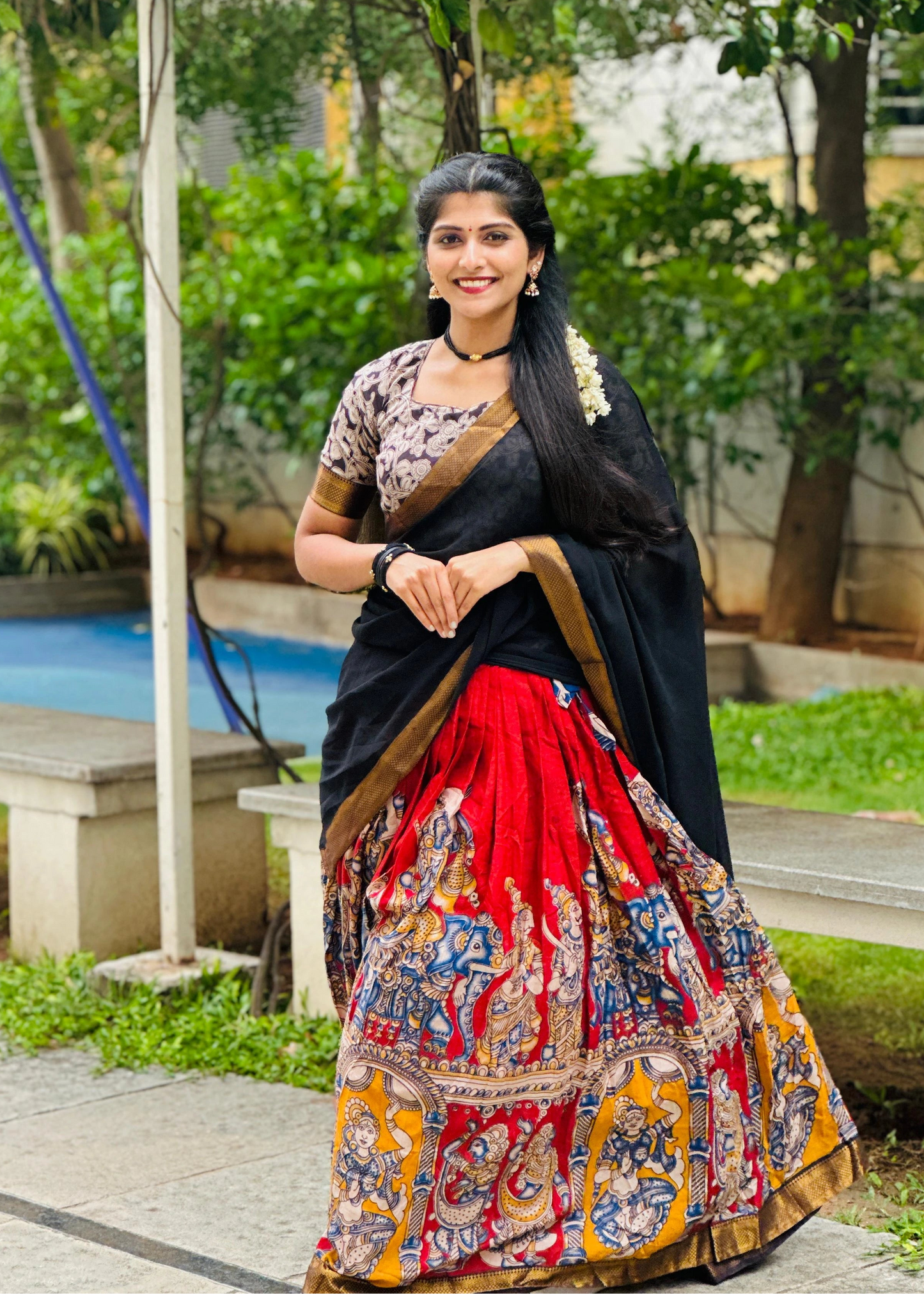 Kalamkari Silk Lehenga