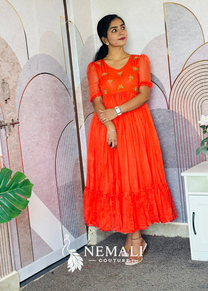 Kota Fabric V Neck Frock Perfect for your vacation
