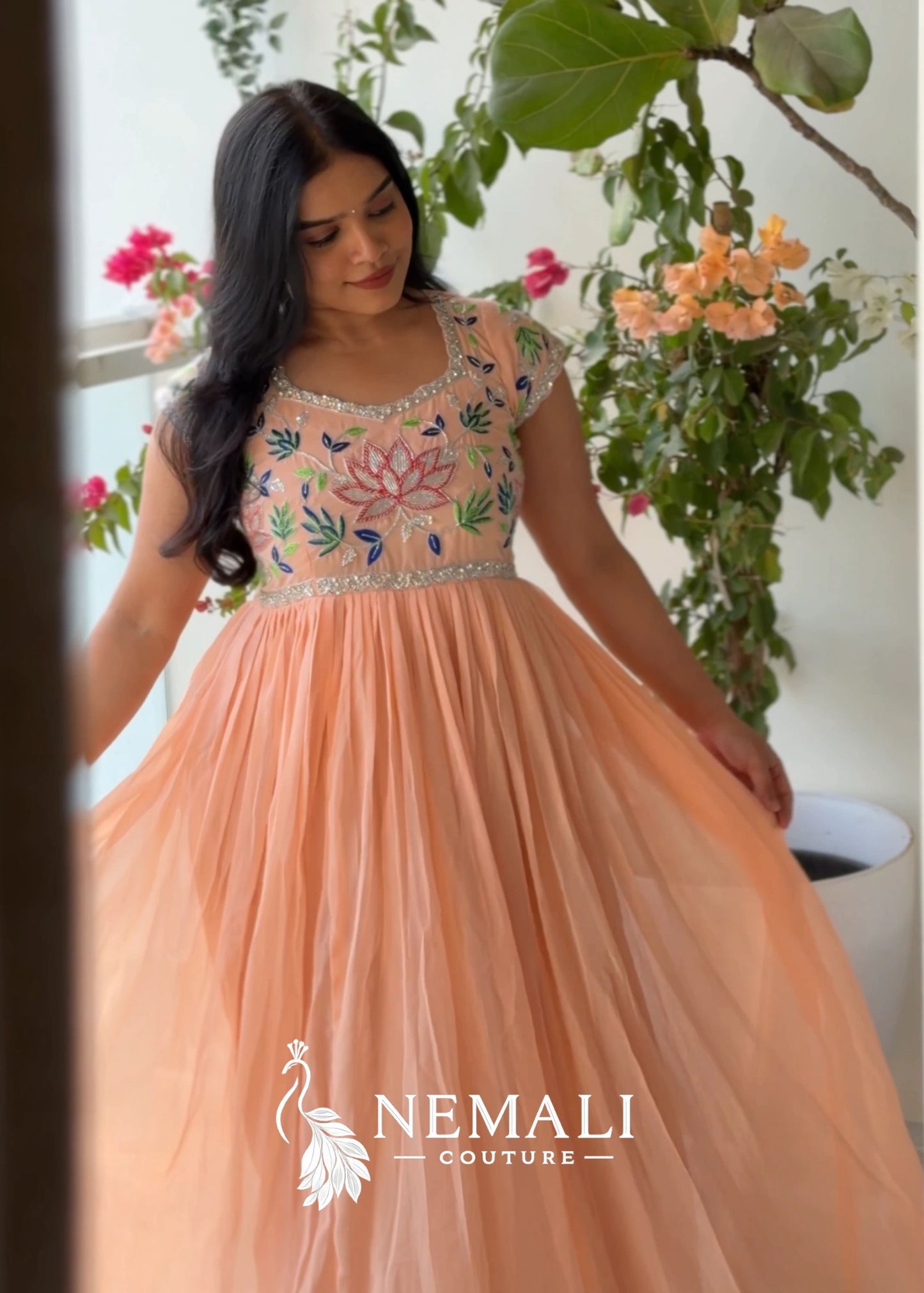 Georgette with hand work Frock