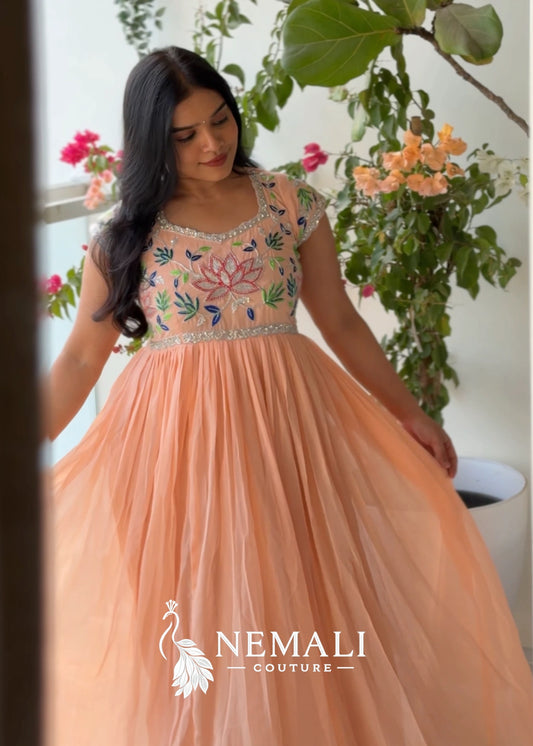 Georgette with hand work Frock