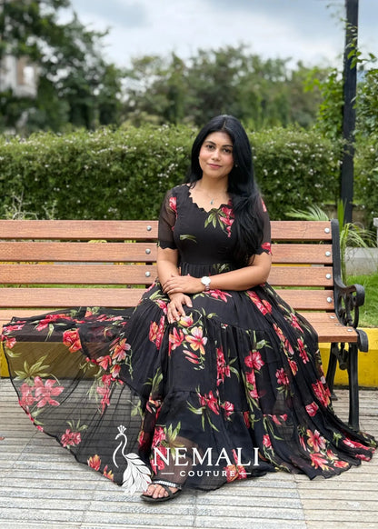 Chiffon Fabric Casual Frock