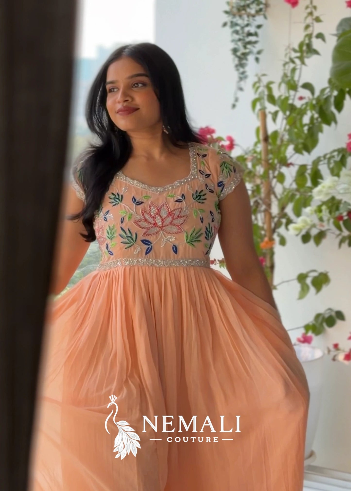 Georgette with hand work Frock
