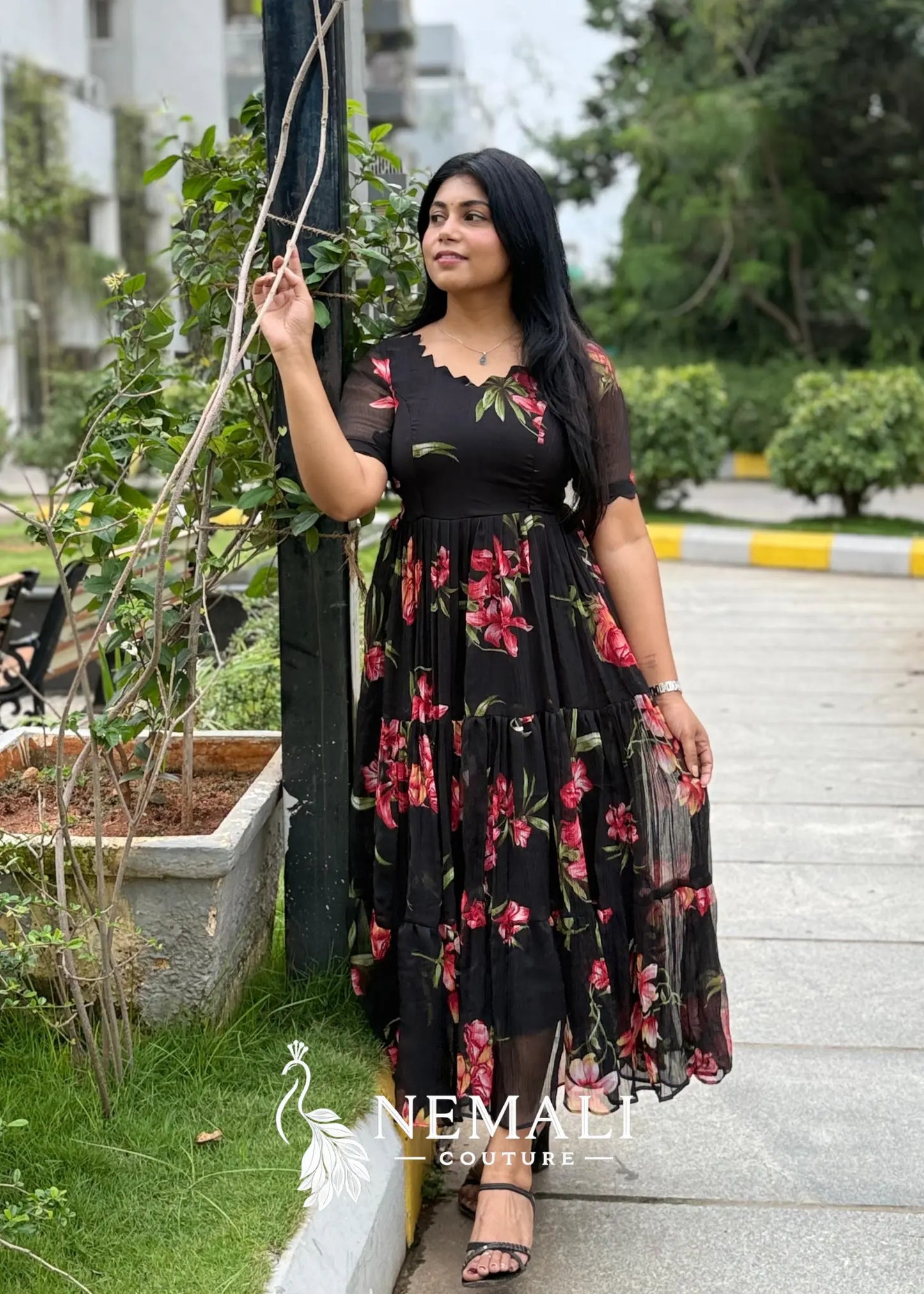 Chiffon Fabric Casual Frock