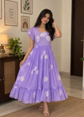 Hand painted Georgette Frock