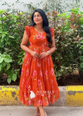 Butter Soft Chiffon  Fabric Floral Frock