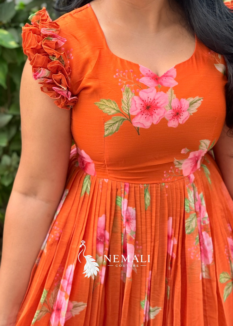 Butter Soft Chiffon  Fabric Floral Frock